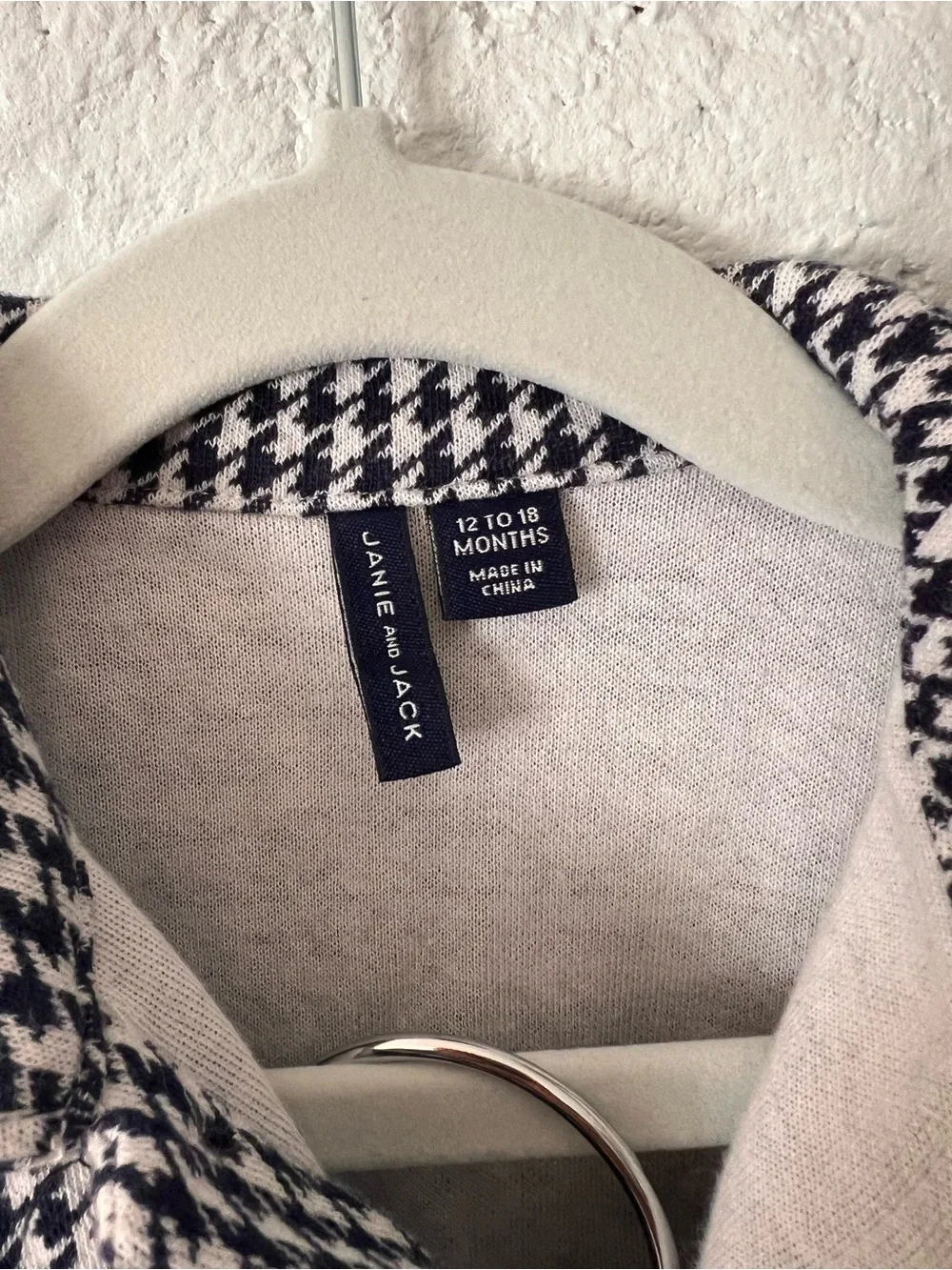 Janie and Jack Black and White Houndstooth Toddler Set